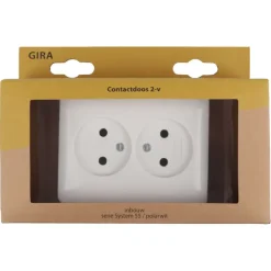 Gira ST55 Inbouw Dubbel Stopcontact Wit