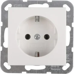 Gira ST55 inbouw enkel geaard stopcontact wit