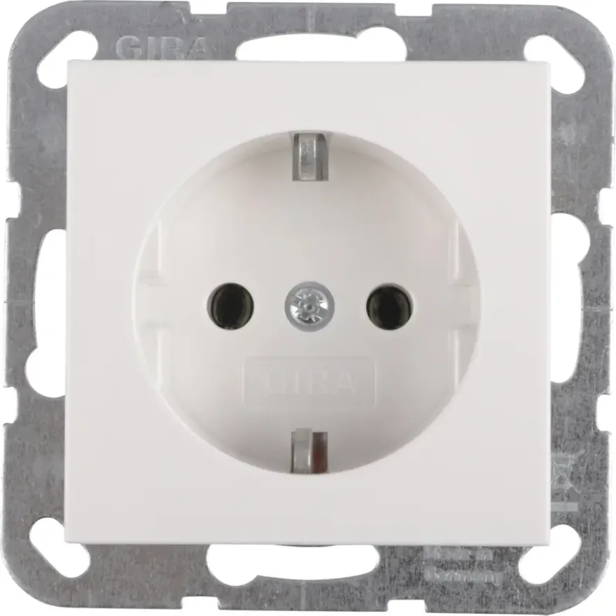 Gira ST55 inbouw enkel geaard stopcontact wit