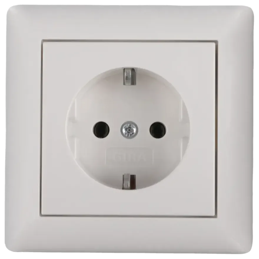 Gira ST55 inbouw enkel geaard stopcontact wit