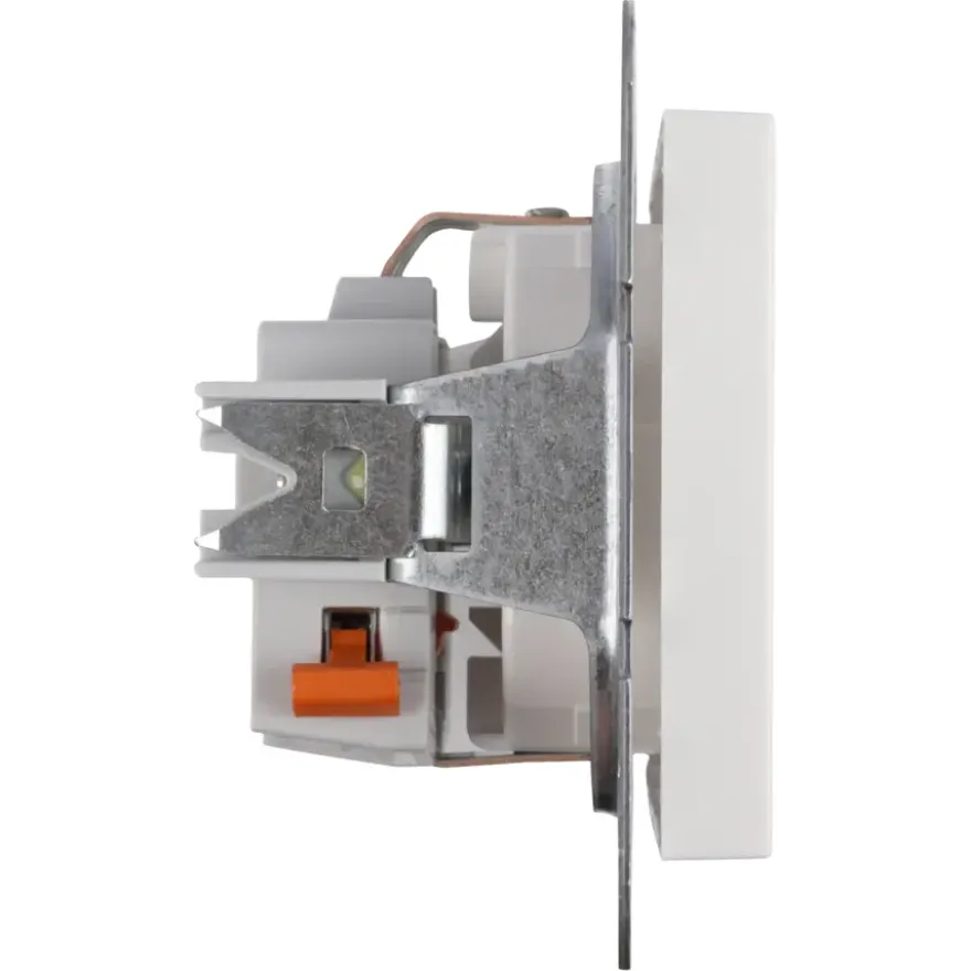 Gira ST55 inbouw enkel geaard stopcontact wit