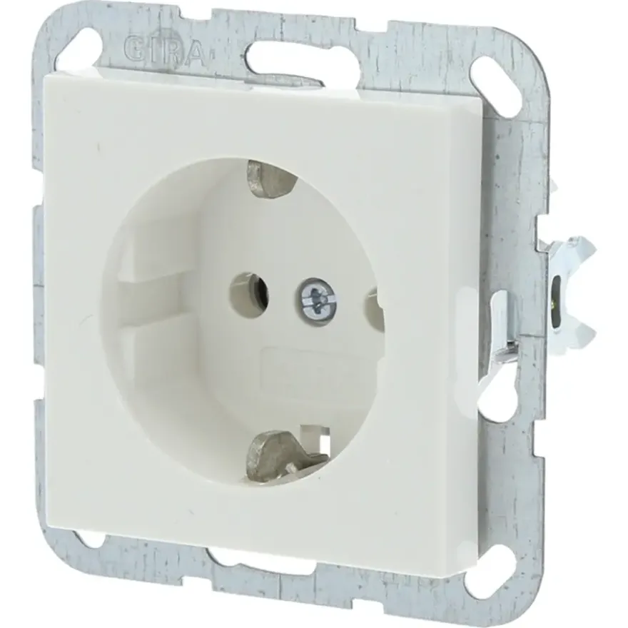 Gira ST55 inbouw enkel geaard stopcontact wit