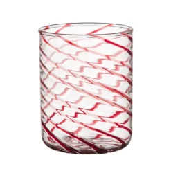Glas met rode strepen