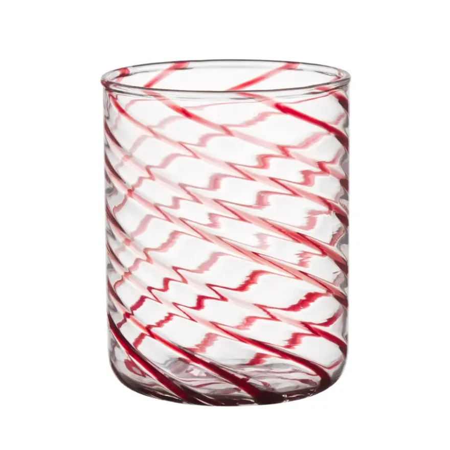 Glas met rode strepen