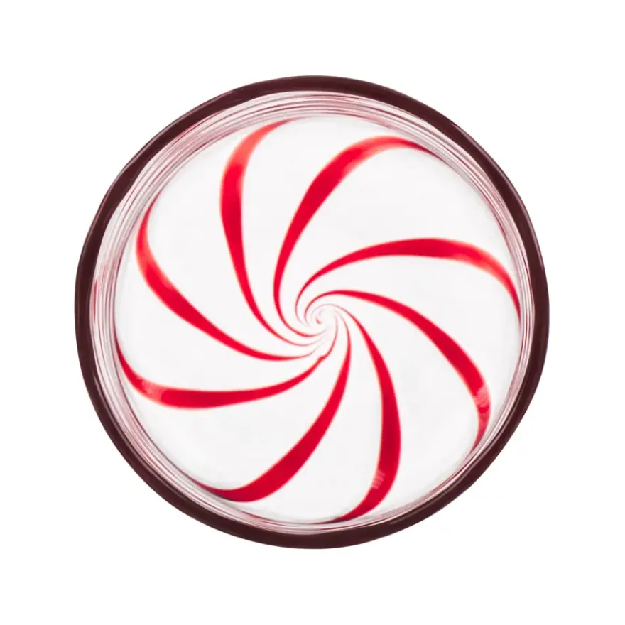 Glas met rode strepen