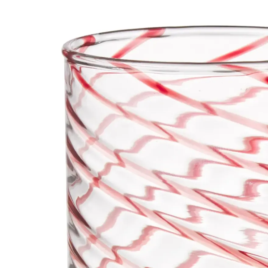 Glas met rode strepen