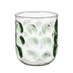 Glas met groene stippen