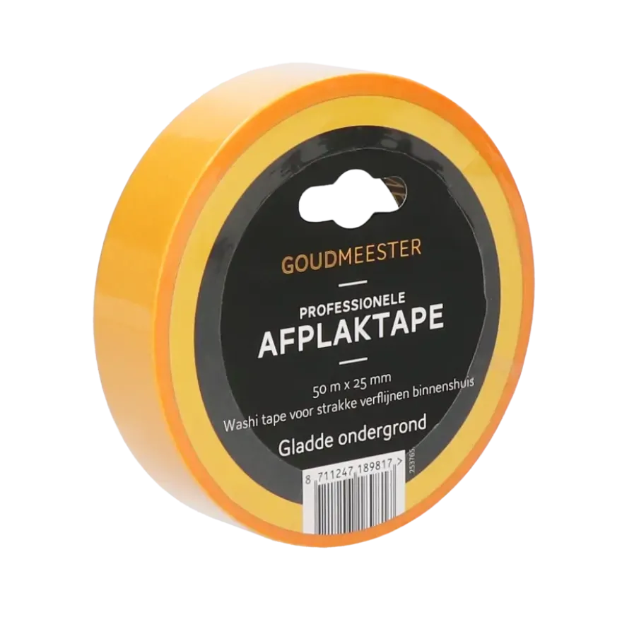 Goudmeester professionele schilderstape gladde ondergrond 50 m x 25 mm