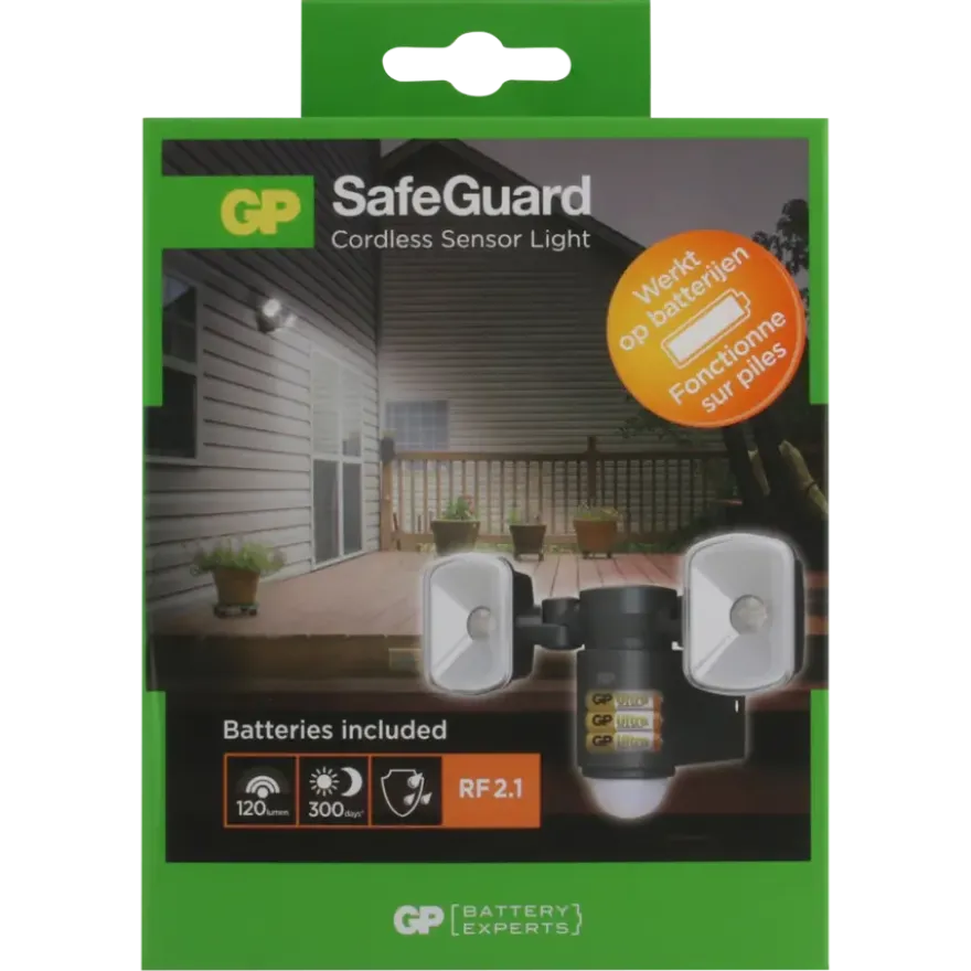 GP Safeguard LED buitenlamp op batterijen met bewegingsmelder