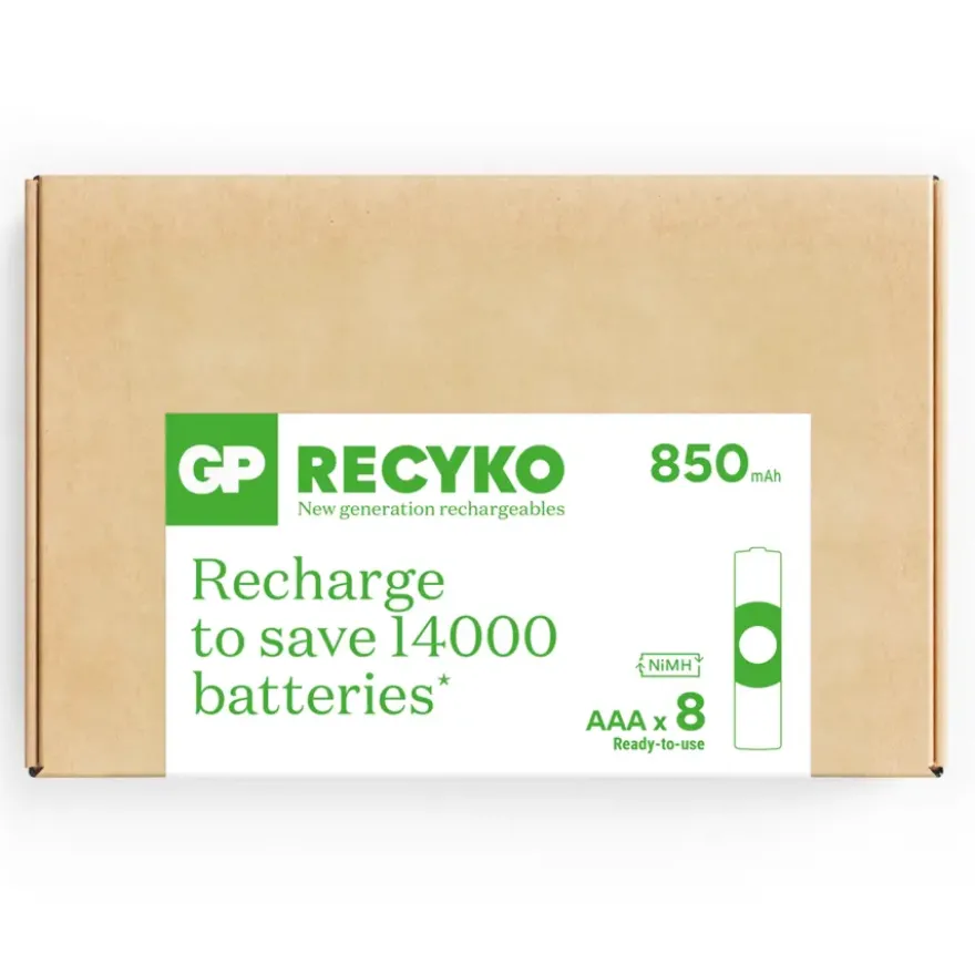 GP Batterij Oplaadbaar AAA NiMH 850 mAh ReCyko 1,2V 8 stuks