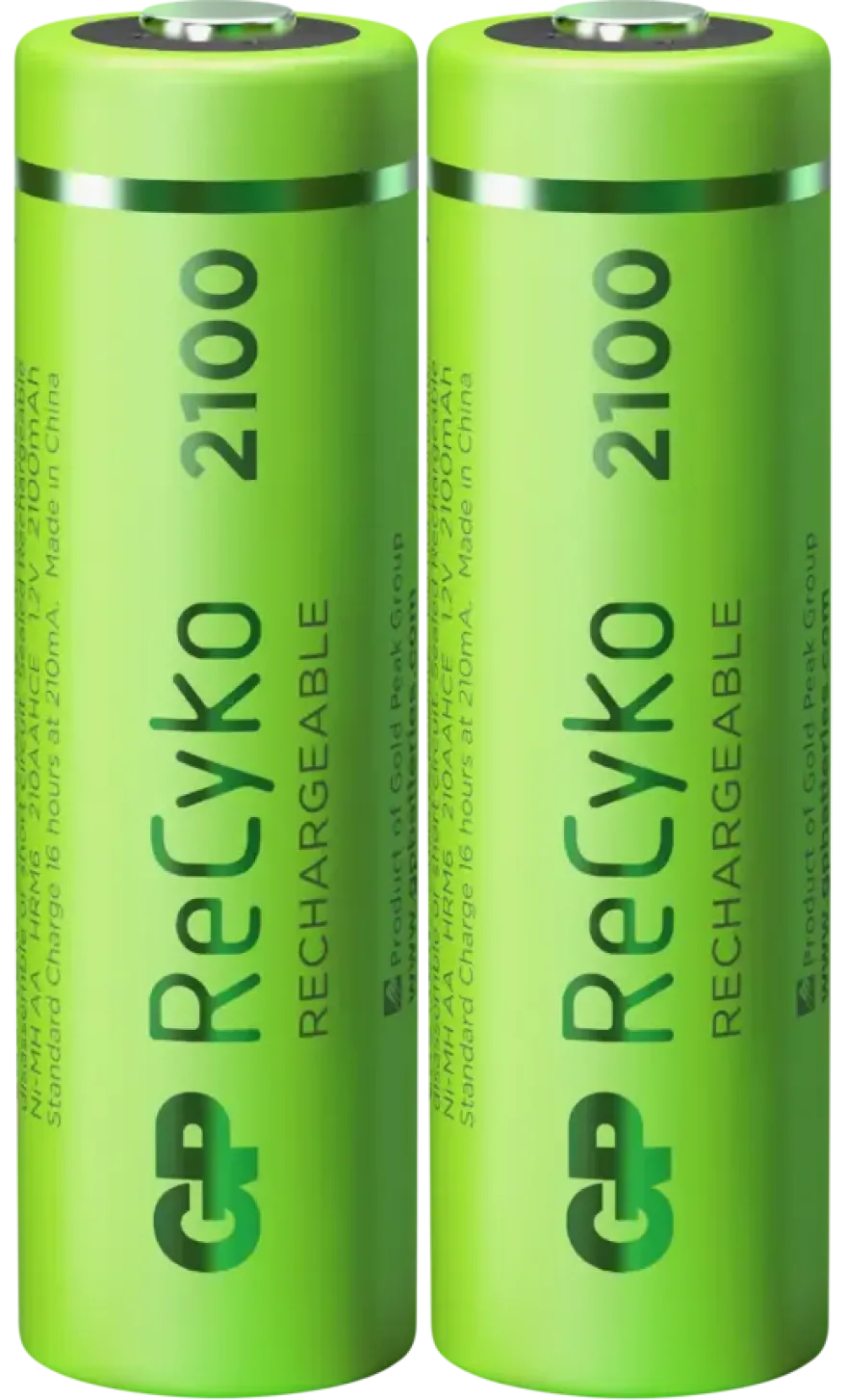 GP Batterij Oplaadbaar AA NiMH 2100mAh ReCyko 1,2V 2 Stuks