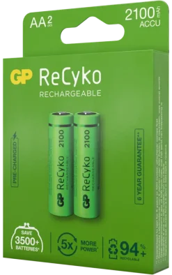 GP Batterij Oplaadbaar AA NiMH 2100mAh ReCyko 1,2V 2 Stuks