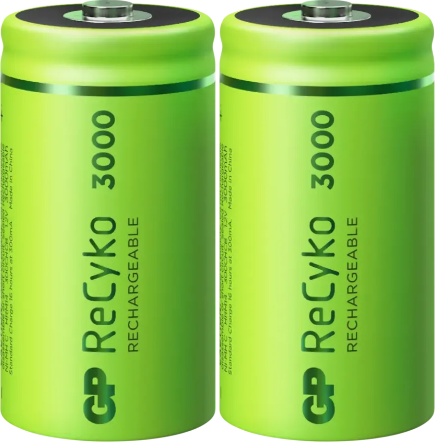 GP Batterij Oplaadbaar C Baby NiMH 3000mAh ReCyko 1,2V 2 Stuks