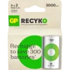 GP Batterij Oplaadbaar D Mono NiMH 3000mAh ReCyko 1,2V 2 Stuks