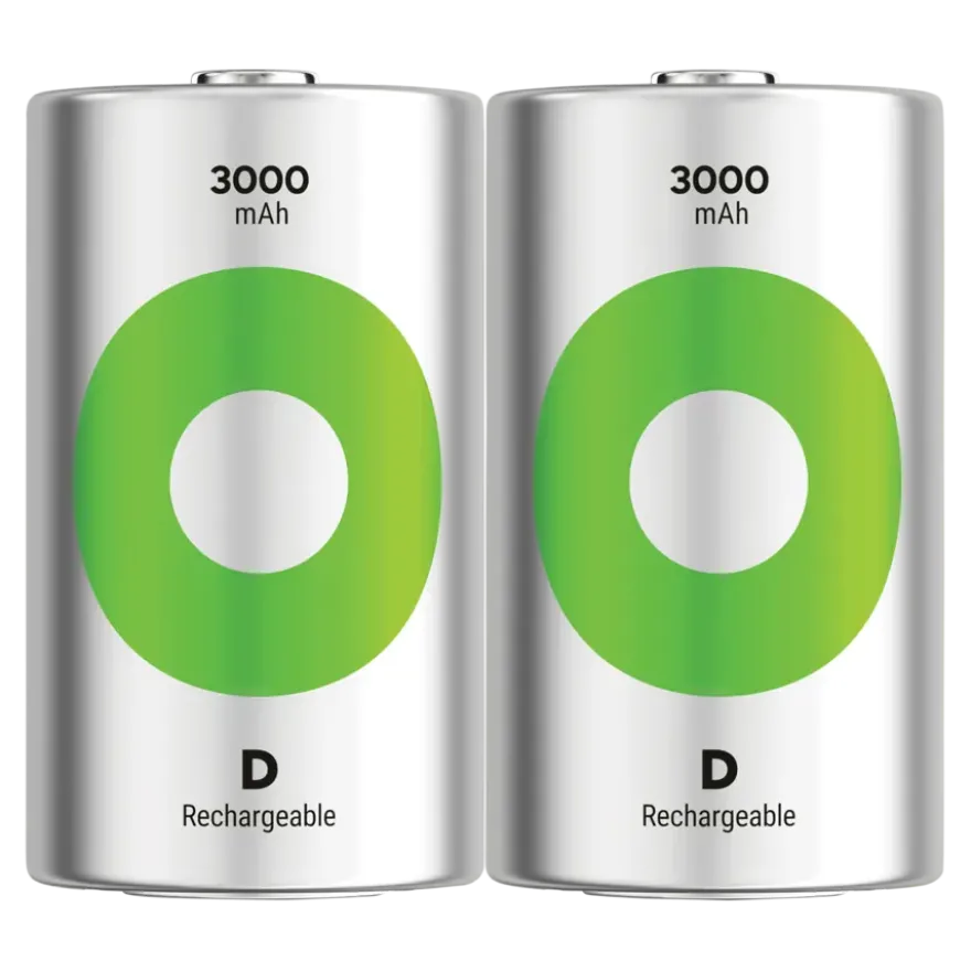 GP Batterij Oplaadbaar D Mono NiMH 3000mAh ReCyko 1,2V 2 Stuks