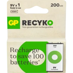 GP Batterij Oplaadbaar 9V NiMH 200mAh ReCyko 8,4V 1 Stuk