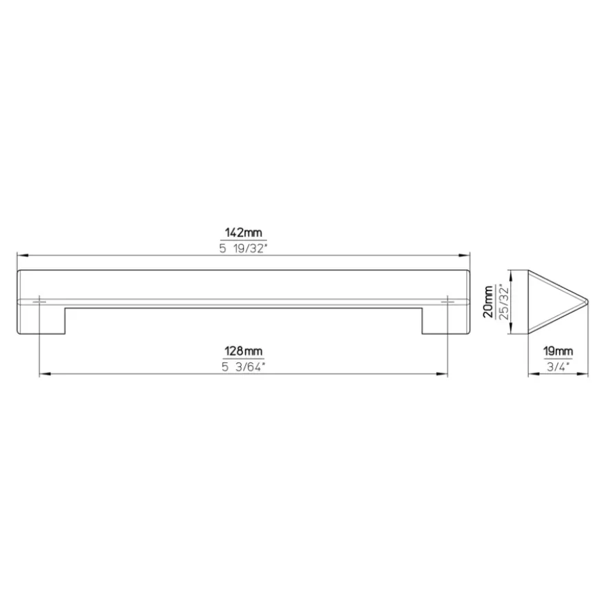 Greep Amy aluminium 142mm