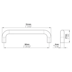 Greep Anke chroom glans 104mm
