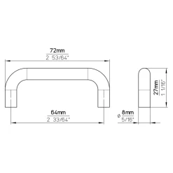 Greep Anke chroom glans 72mm