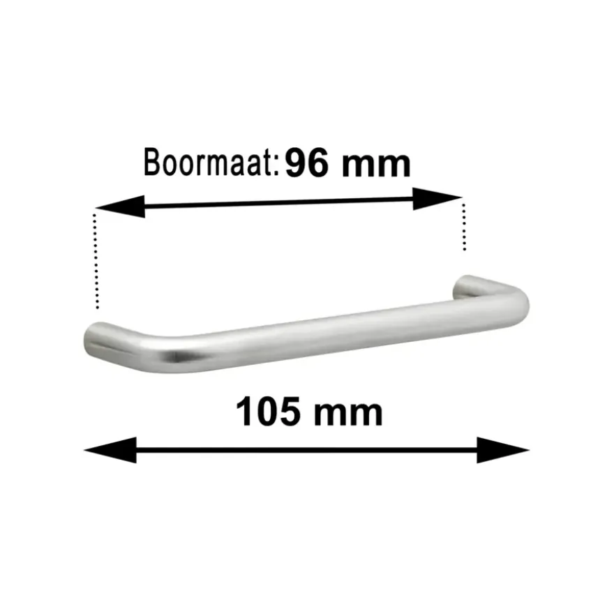 Greep Ronny rvs 105mm