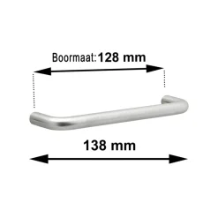 Greep Ronny rvs 138mm