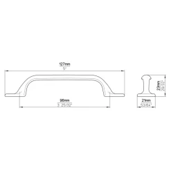Greep Sam rvs look 127mm