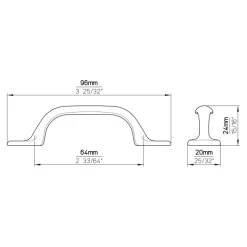 Greep Sam rvs look 95mm