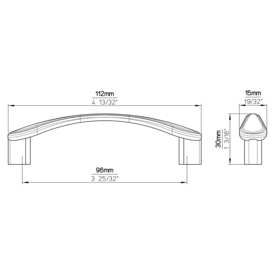 Greep Xenia rvs look 113mm