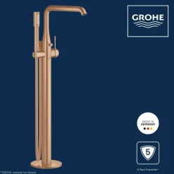 Grohe Colours Vrijstaande Badkraan Essence New Koper met Handdouche