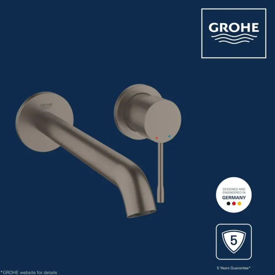 Grohe Colours wastafel inbouwkraan Essence New L 2-gats grafiet