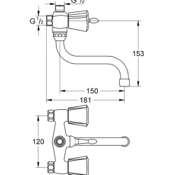 Grohe Costa Trend tweeknops douchekraan chroom 12 cm