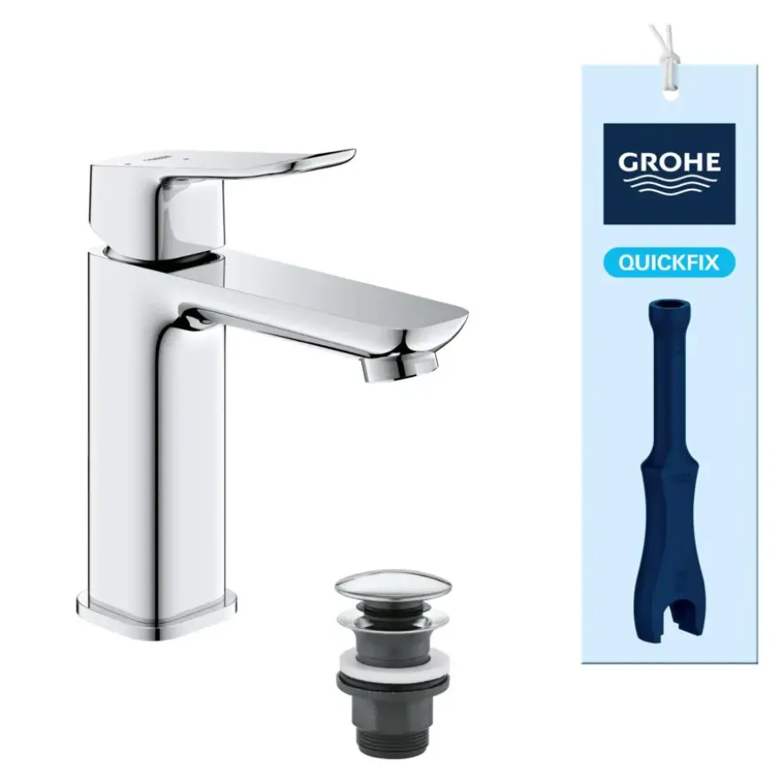 Grohe Dice wastafelmengkraan M-Size Push open Chroom