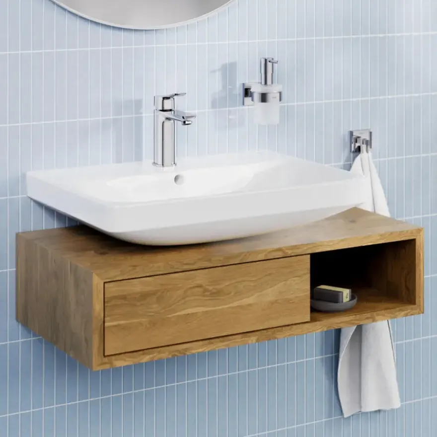 Grohe Dice wastafelmengkraan M-Size Push open Chroom