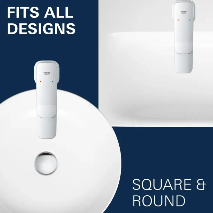 Grohe Dice wastafelmengkraan M-Size Push open Chroom