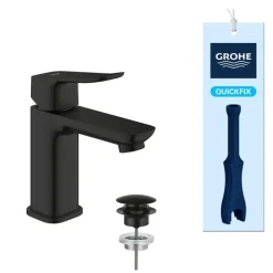 Grohe Dice wastafelmengkraan S-Size Push open Mat Zwart