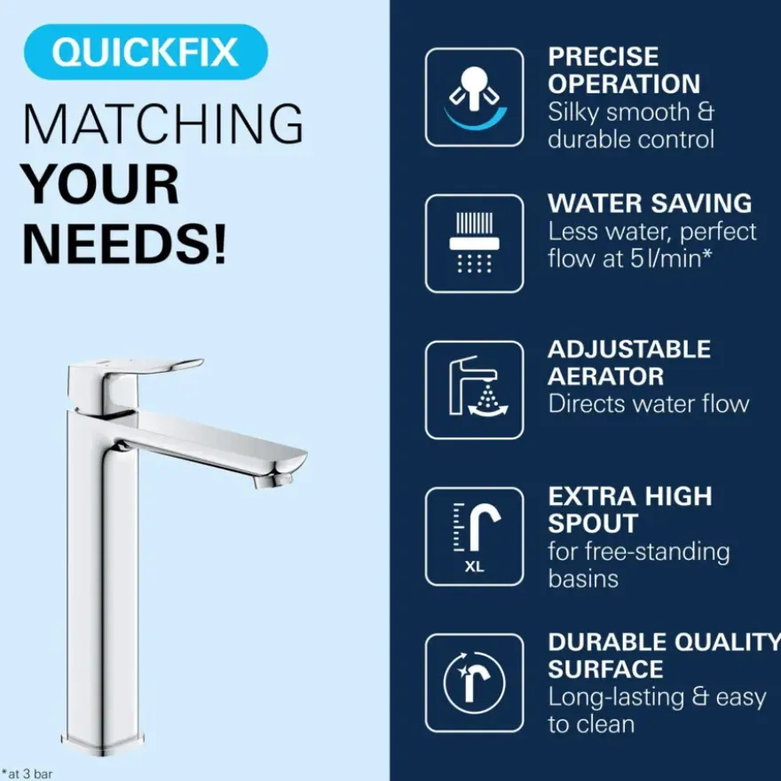 Grohe Dice wastafelmengkraan XL-Size Chroom