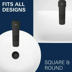Grohe Dice wastafelmengkraan M-Size Push open Mat Zwart