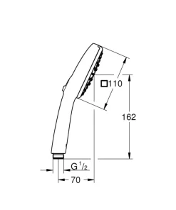 Grohe douchekop Quickfix Vitalio Comfort handdouche waterbesparend 3 standen ø 10 cm chroom