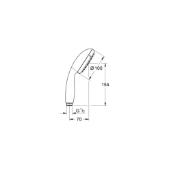 Grohe douchekop Quickfix Vitalio Start handdouche waterbesparend 2 standen ΓΈ 11 cm zwart