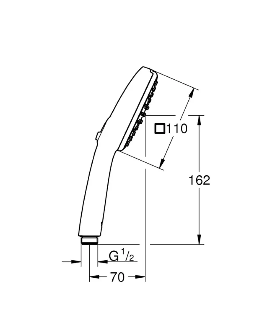 Grohe douchekop Quickfix Vitalio Comfort 110 handdouche waterbesparend 2 standen ø 10 cm zwart