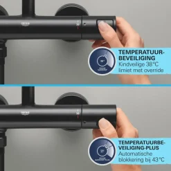 Grohe douchekraan Precision Start mat zwart