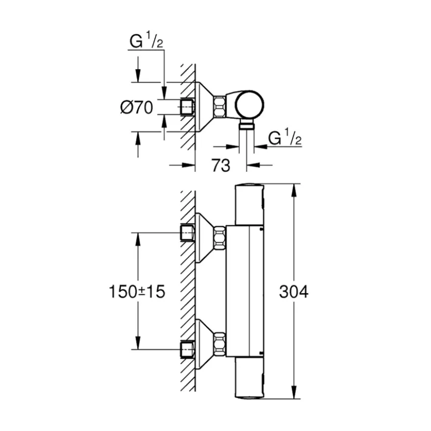 Grohe douchekraan Precision Start mat zwart