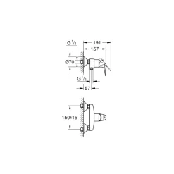 Grohe douchekraan Quickfix Start Flow chroom 15 cm