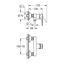 Grohe douchemengkraan Start Edge 15cm