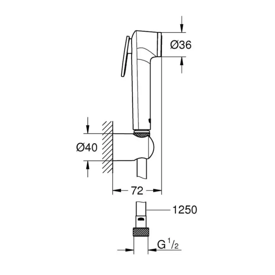 Grohe doucheset Quickfix Vitalio Trigger Spray 1 stand chroom