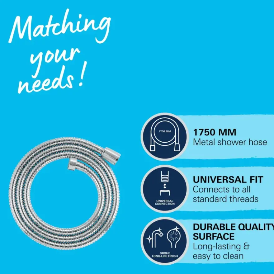 Grohe doucheslang VitalioFlex Metal metaal 175 cm chroom