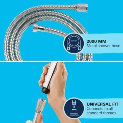 Grohe doucheslang VitalioFlex Metal metaal 200 cm chroom