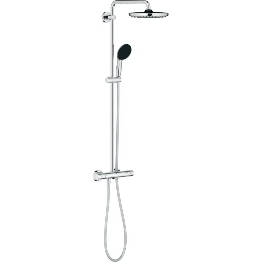 Grohe douchesysteem Vitalio Start 250 met handdouche en thermostaatkraan 2 standen chroom, max. 8,0 L/min bij 3 bar - hartafstand kraan 15 cm