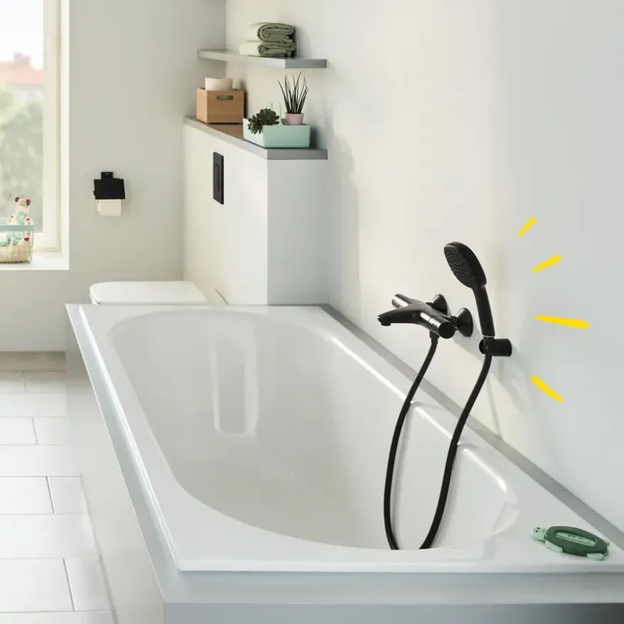 Grohe douchesysteem Vitalio Start 250 met handdouche en thermostaatkraan 2 standen chroom, max. 8,0 L/min bij 3 bar - hartafstand kraan 15 cm