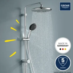 Grohe Douchesysteem Vitalio Start 250 met omstelling Rond, Max. 8,0L/M Bij 3 Bar Chroom - hartafstand kraan 15 cm